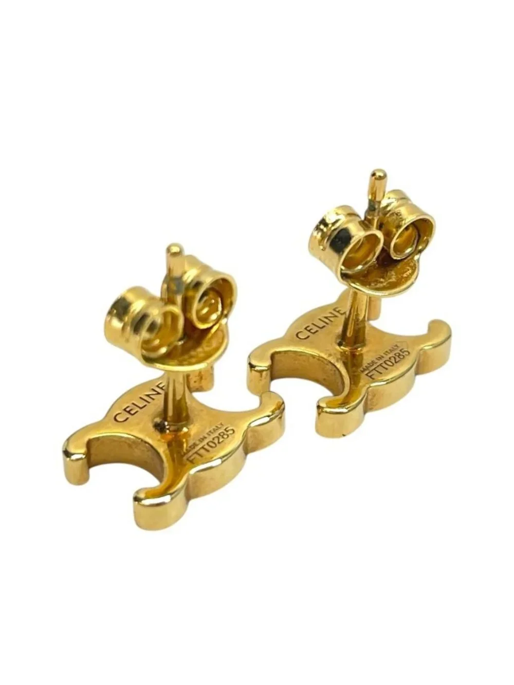 Celine Triomphe Earrings Gold Plated